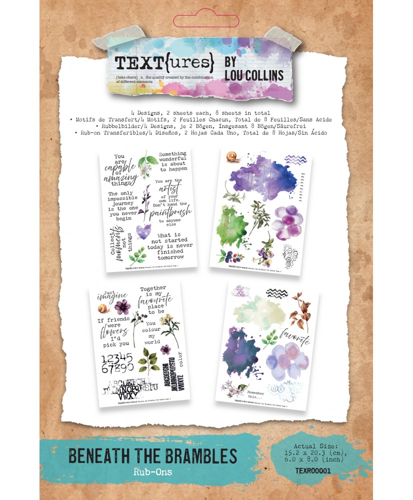 TEXT(ures) Beneath the Brambles 6in x 8in Rub-On Transfer Set