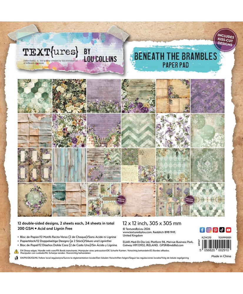 TEXT(ures)Beneath the Brambles 12in x 12in Paper Pad