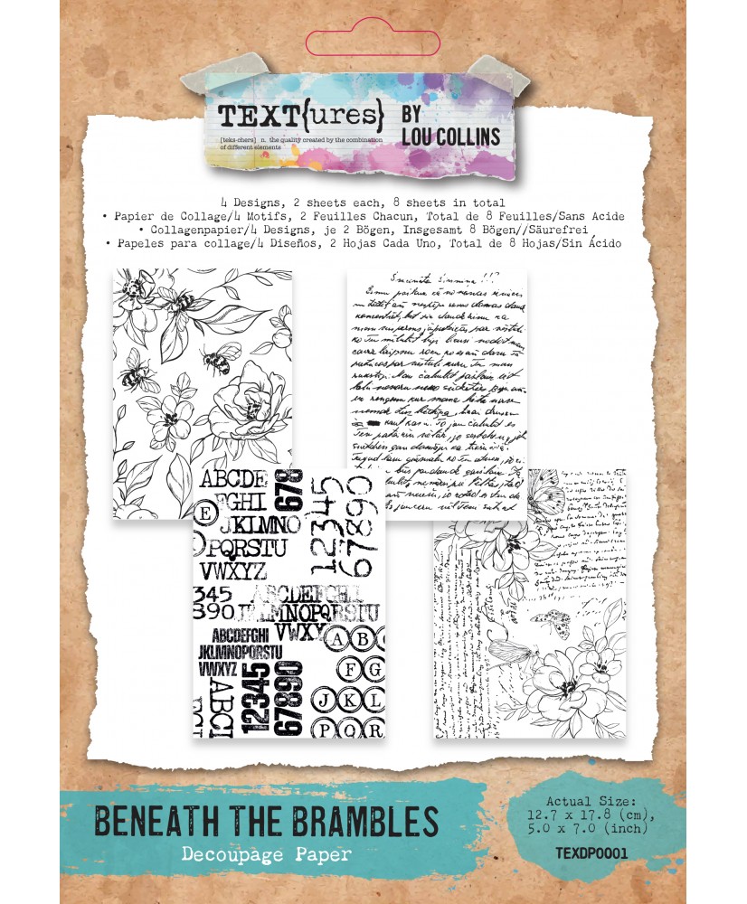 TEXT(ures) Beneath the Brambles 5in x 7in Decoupage Paper