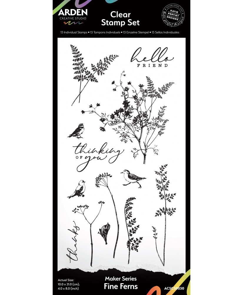 Maker Series Fine Ferns 4in x 8in Clear Stamp Set (Pre-order)