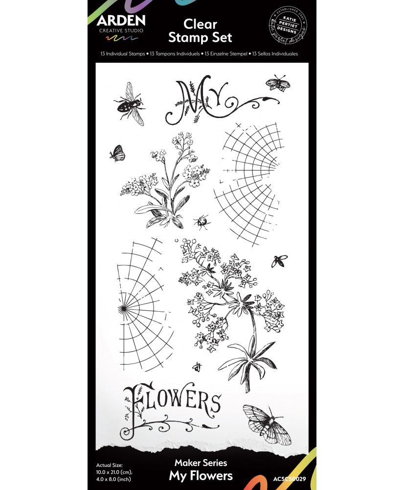 Maker Series My Flowers 4in x 8in Clear Stamp Set (Pre-order)