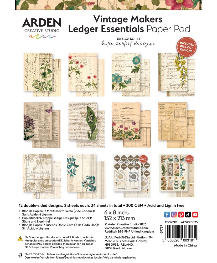 Vintage Makers Ledger Essentials 6in x 8in Paper Pad (Pre-order)
