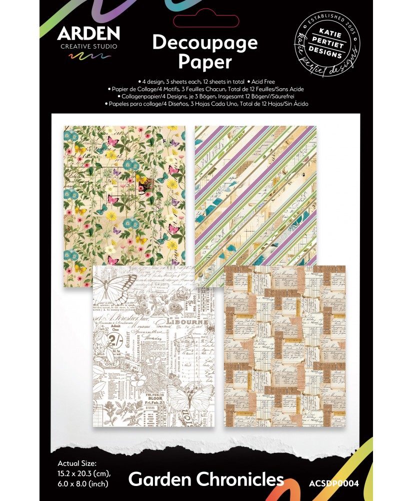 Garden Chronicles 6in x 8in Decoupage Paper (Pre-order)