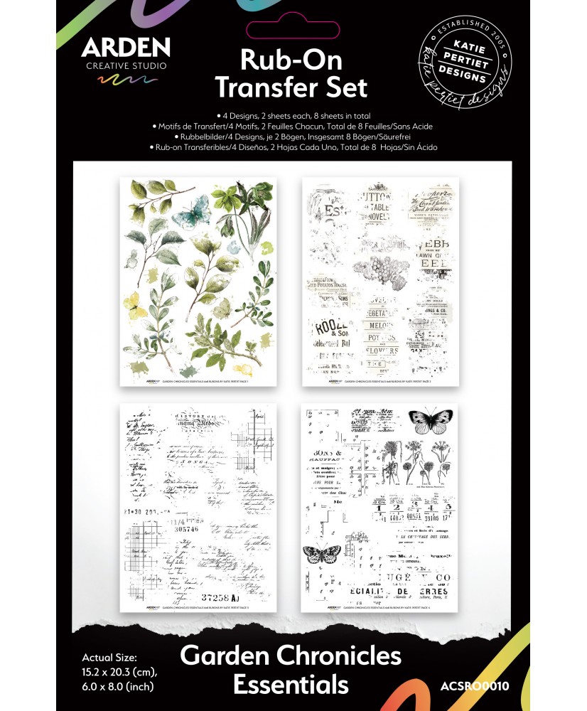 Garden Chronicles Essentials 6in x 8in Rub-On Transfer Set (Pre-order)