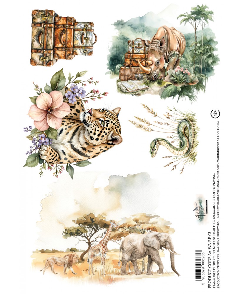 Wild adventures - Rice Paper A4