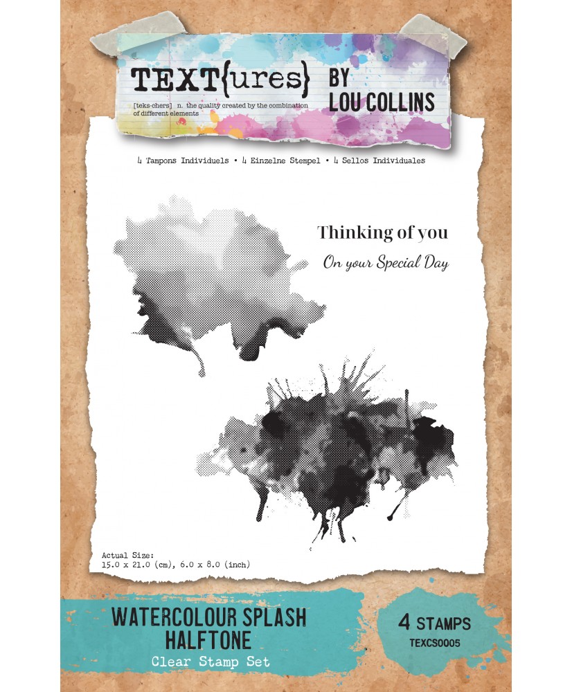 Dragonfly Dreams Watercolour Splash Halftone 6in x 8in Clear Stamp Set  (Pre-Order)