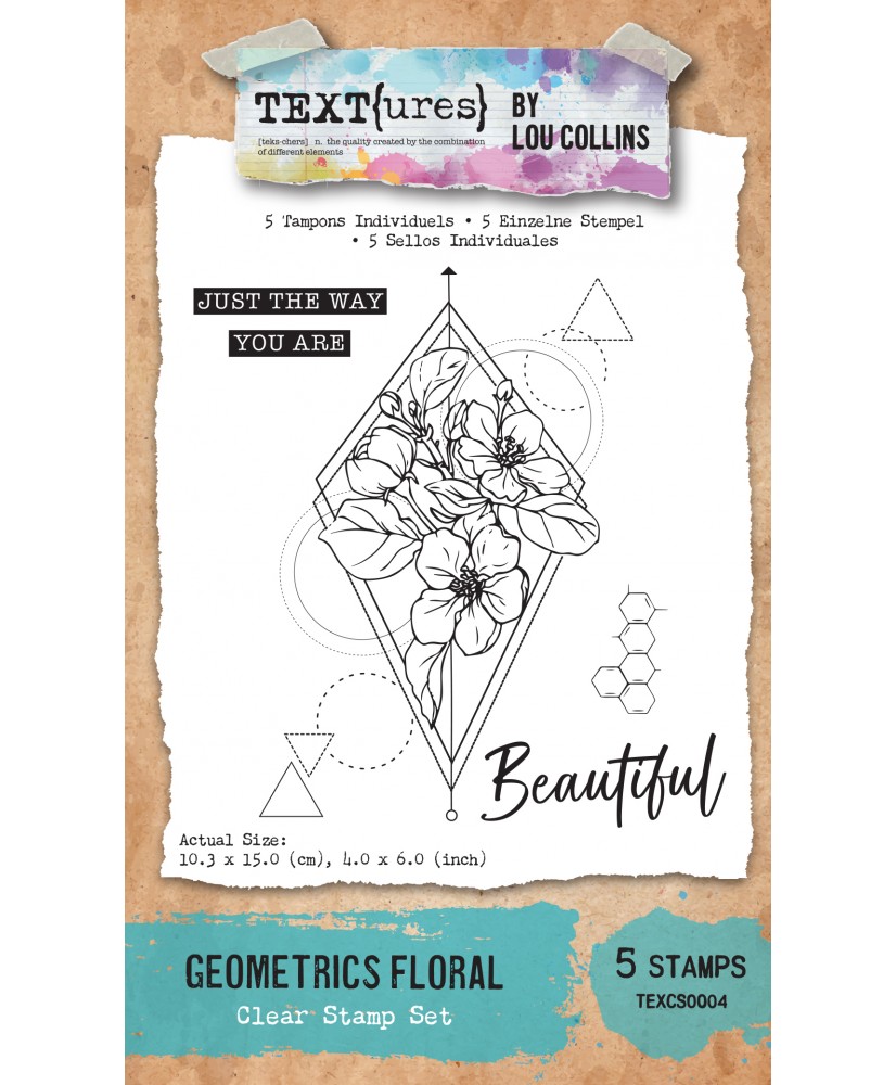 Dragonfly Dreams Geometrics Floral 4in x 6in Clear Stamp Set  (Pre-Order)