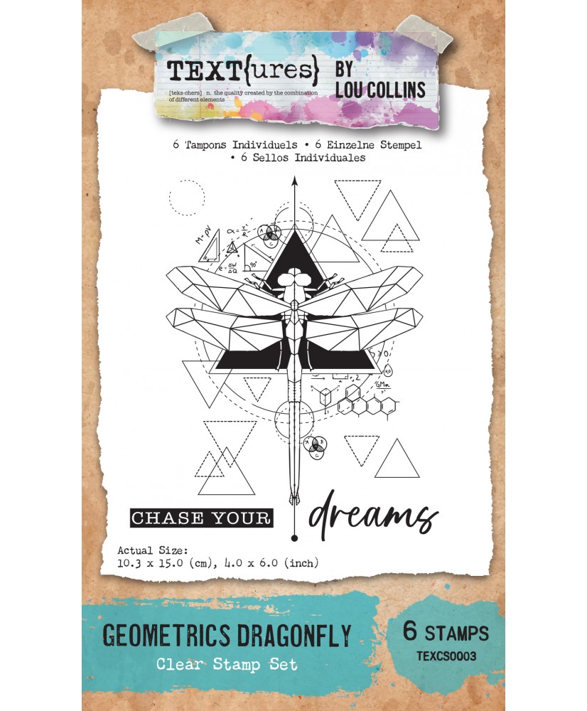 Dragonfly Dreams Geometrics Dragonfly 4x6 Clear Stamp Set  (Pre-Order)