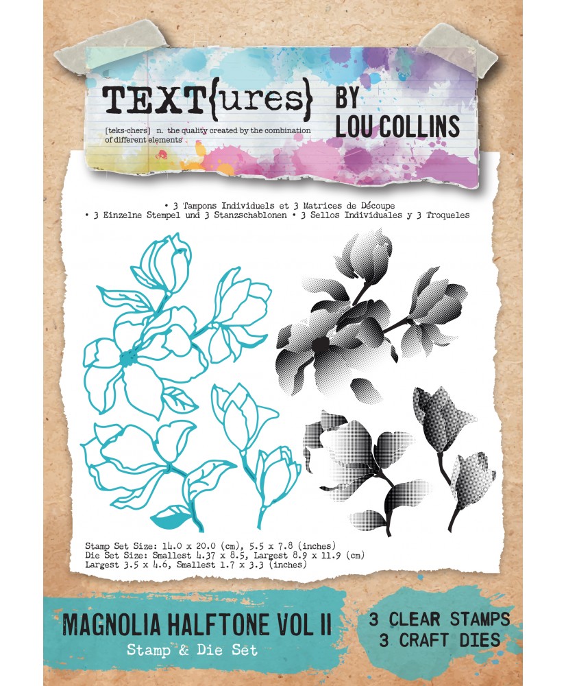 Dragonfly Dreams Magnolia Halftone Vol II Stamp & Die Set (Pre-Order)