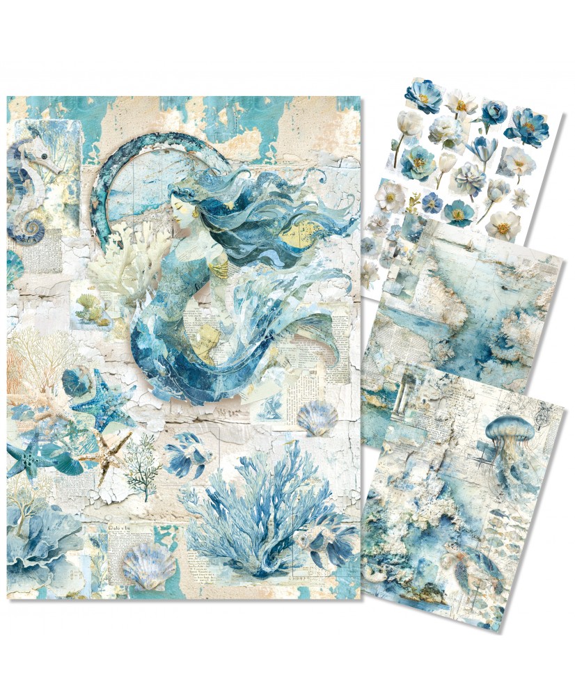 Rice Paper A4 MIXED 4/Pkg Edge of the Ocean (Pre-order)