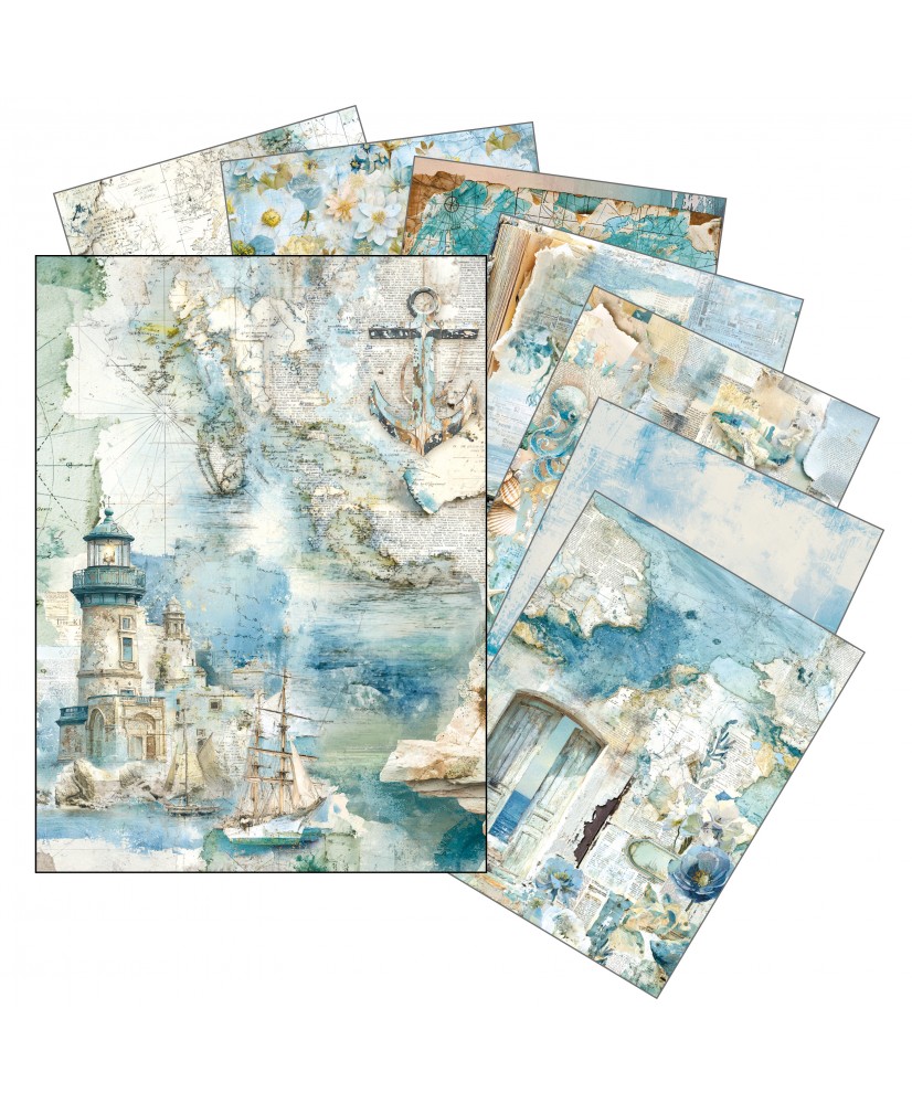 Rice Paper A5 MIXED 8/Pkg Edge of the Ocean (Pre-order)