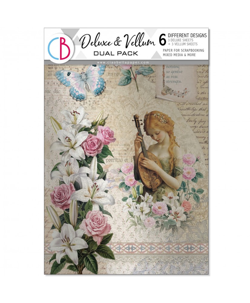 Courtly Love Deluxe Paper Silver & Vellum Dual Pack A4  MIXED 6/Pkg (Pre-order)