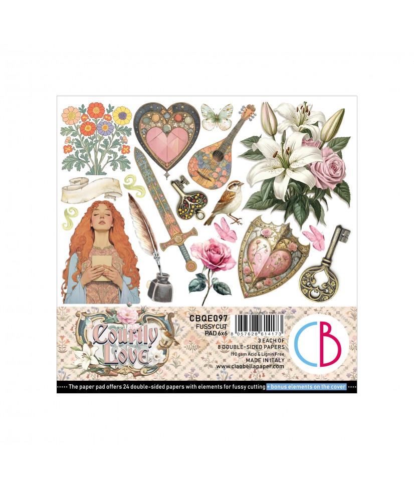 Courtly Love Fussy Cut Pad 6"x6" 24/Pkg (Pre-order)