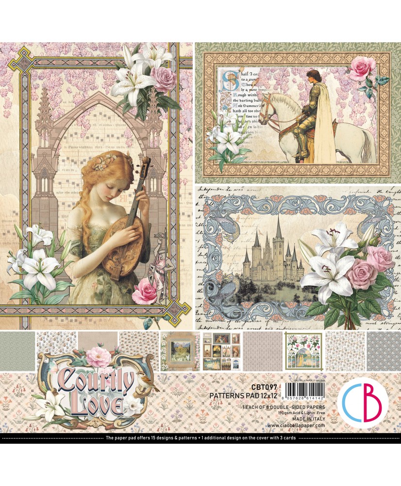 Courtly Love Patterns Pad 12"x12" 8/Pkg (Pre-order)