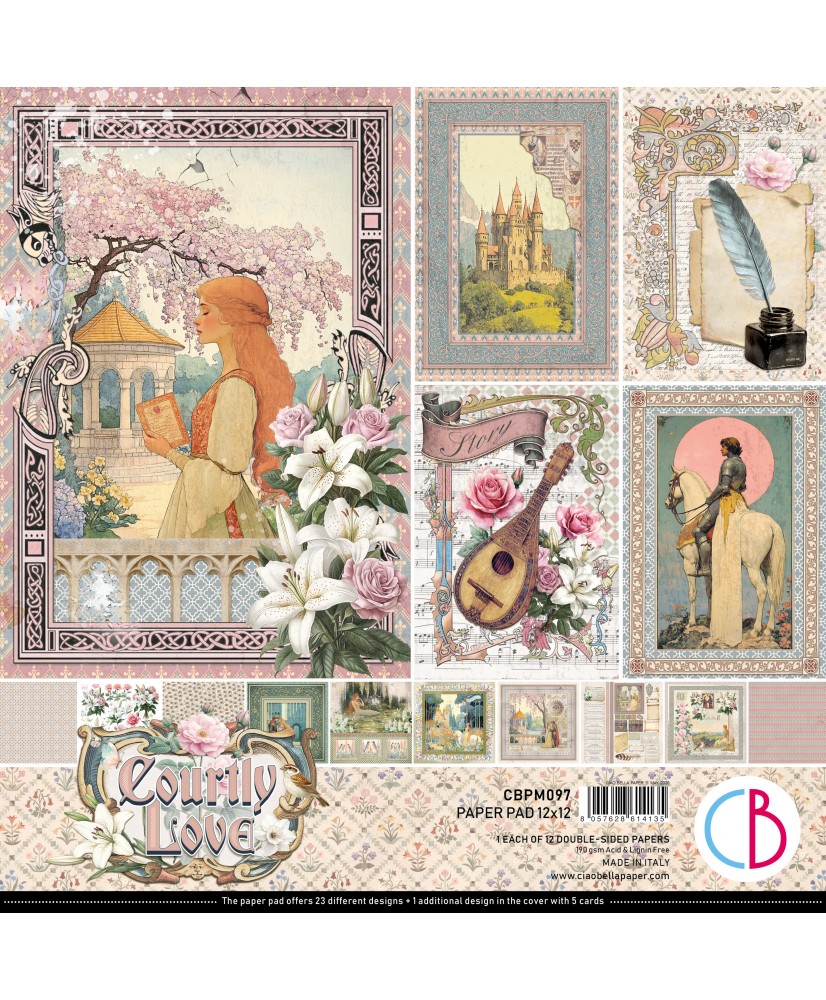 Courtly Love  Paper Pad 12"x12" 12/Pkg (Pre-order)