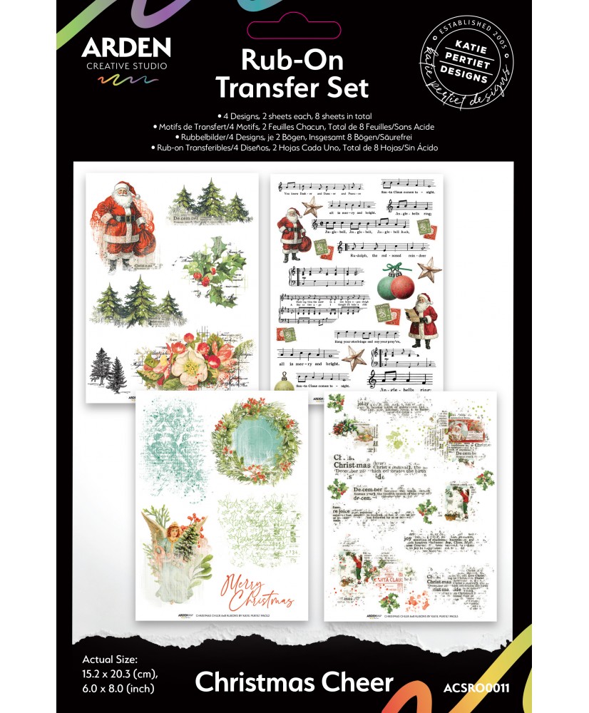 Christmas Cheer 6in x 8in Rub-On Transfer Set (Pre-Order)