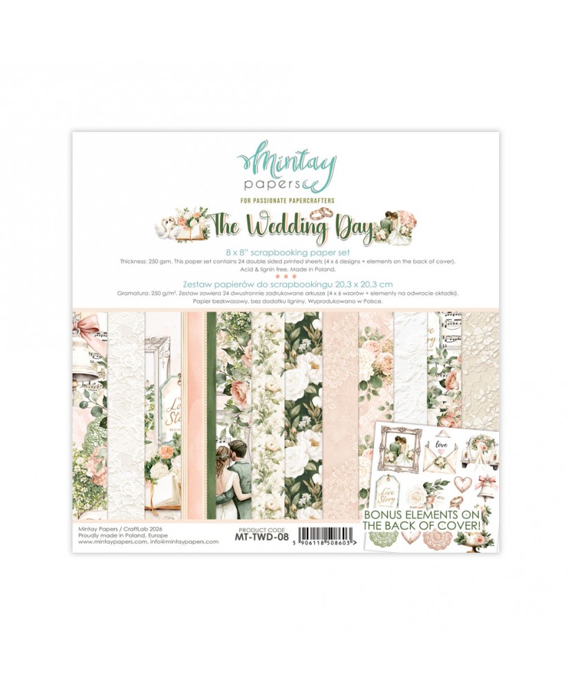 The Wedding Day - 8 x 8  Paper Set, 24Sh (Pre-order)