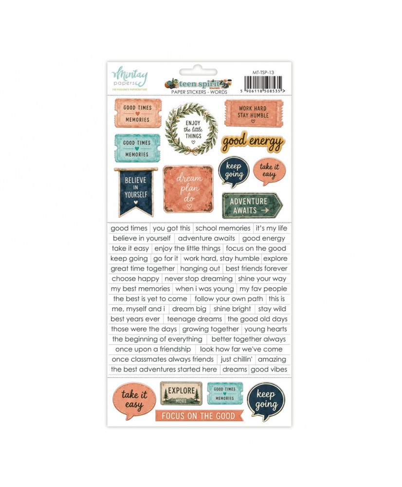 Teen Spirit - 6 x 12 Paper Stickers - Words (Pre-order)