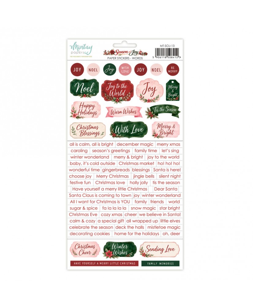 Season of Joy - 6 x 12 Paper Stickers - Words(Pre-order)