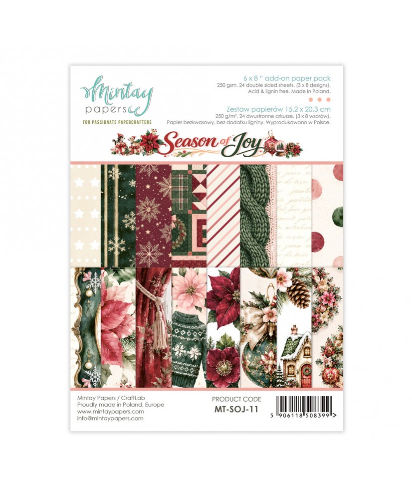 Season of Joy - 6 x 8 Add-On Paper Set, 24Sh(Pre-order)