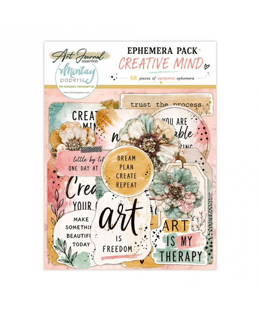 Art Journal Ephemera Pack - Creative Mind, 68 pcs(Pre-order)