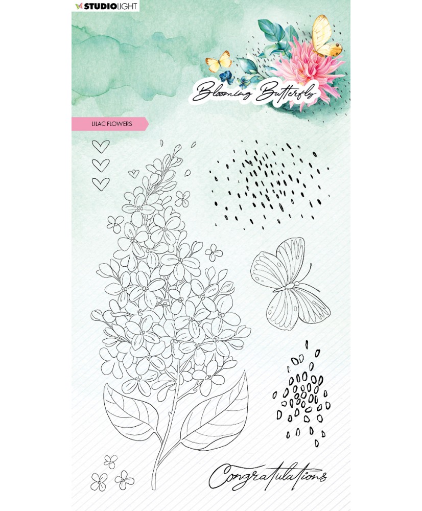 Clear Stamp Lilac Flowers Blooming B 93x136 7 PC