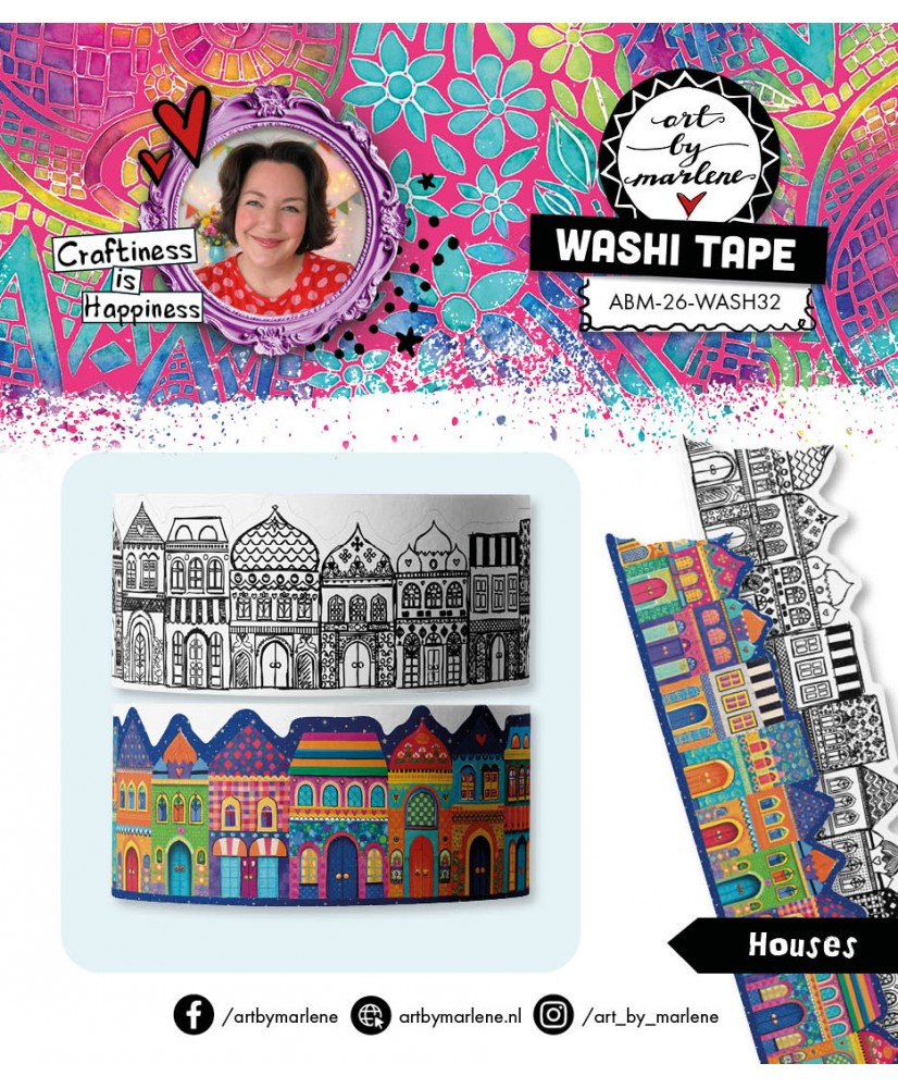 ABM Washi tape Houses 25x18x20mm 2Pc(Pre-order)