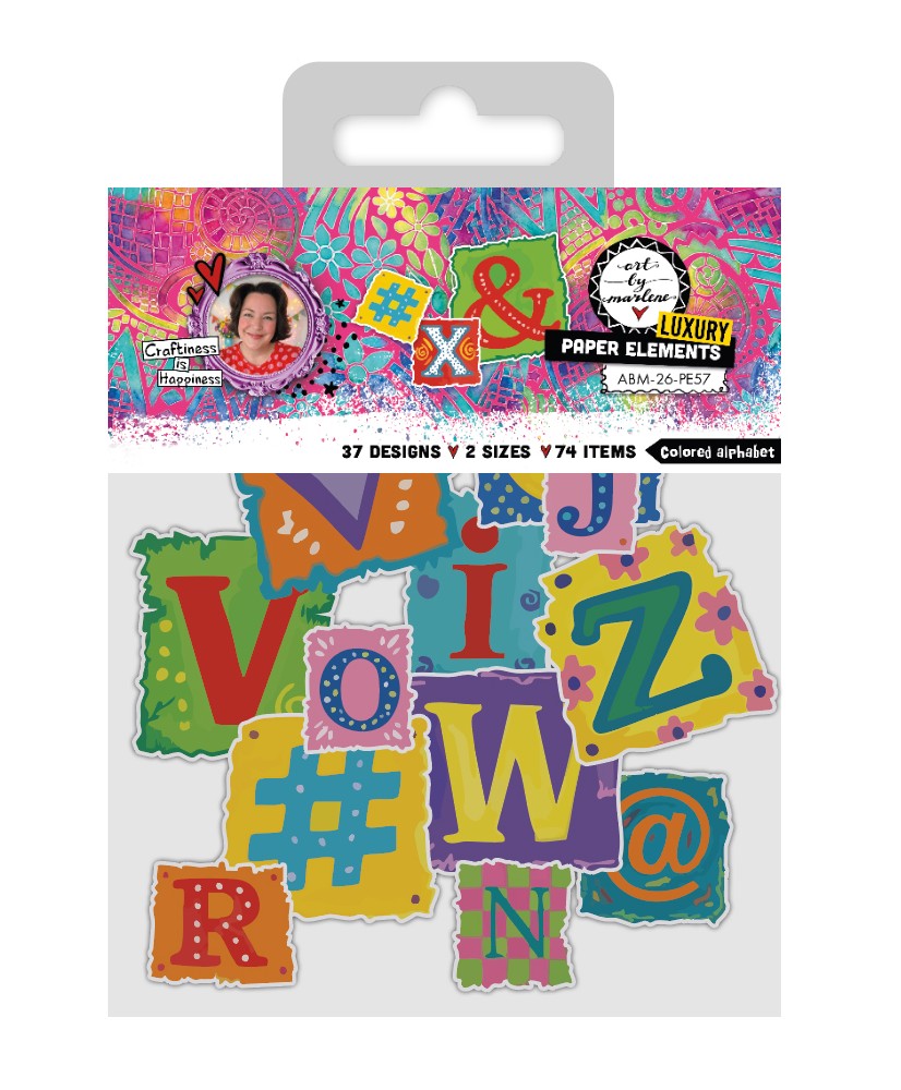 ABM Paper Elements Colored alphabet 130x150x5mm 74Pc(Pre-order)