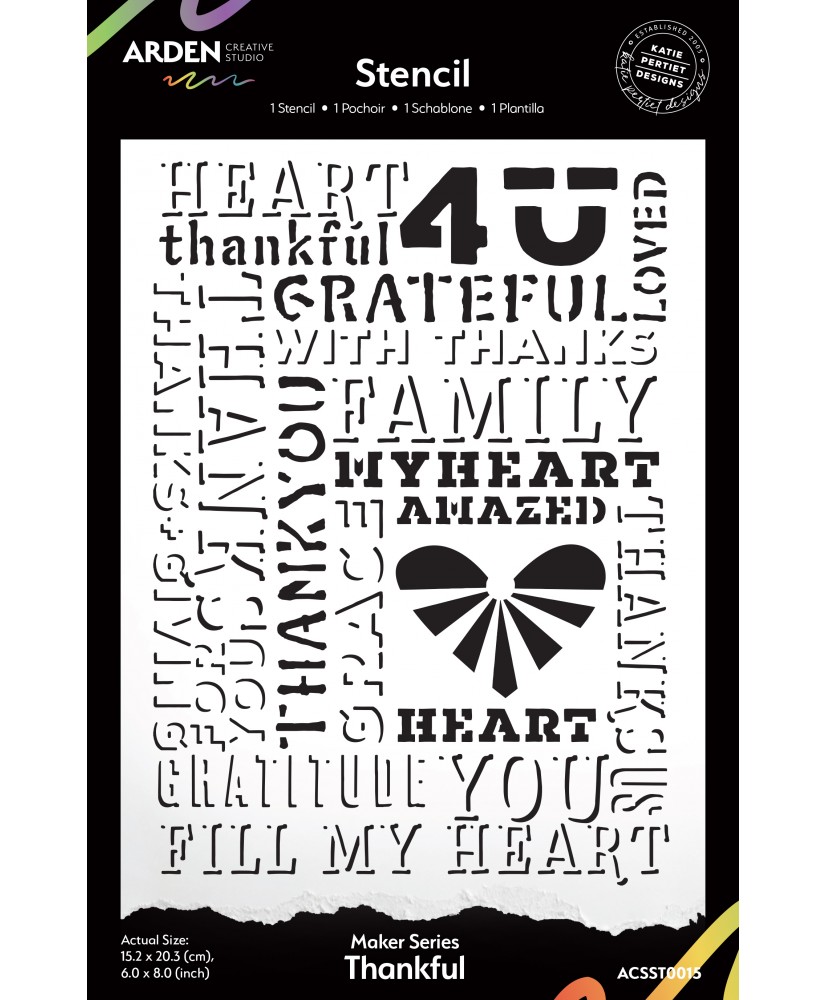 Maker Series Thankful 6in x 8in Stencil (Pre-Order)