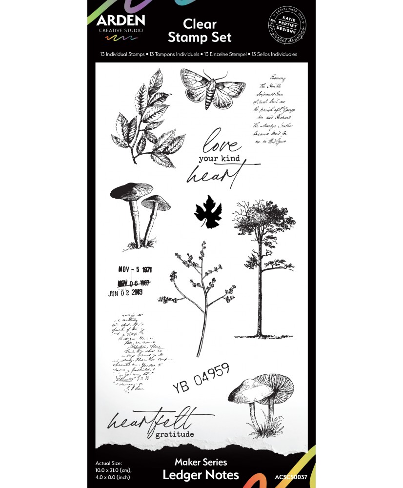 Maker Series Ledger Notes 4in x 8in Clear Stamp Set (Pre-Order)