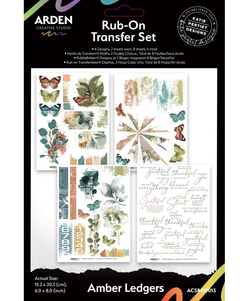 Amber Ledgers 6in x 8in Rub-On Transfer Set (Pre-Order)