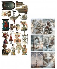 Art 2 - DIY Cut-Out Set 6x12 Junk Journal 6Sh