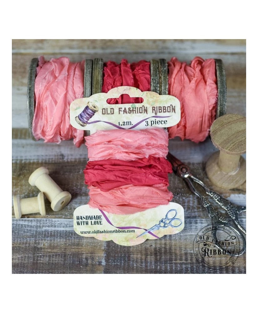 Old fashion ribbons -set of 3 pieces- Corals