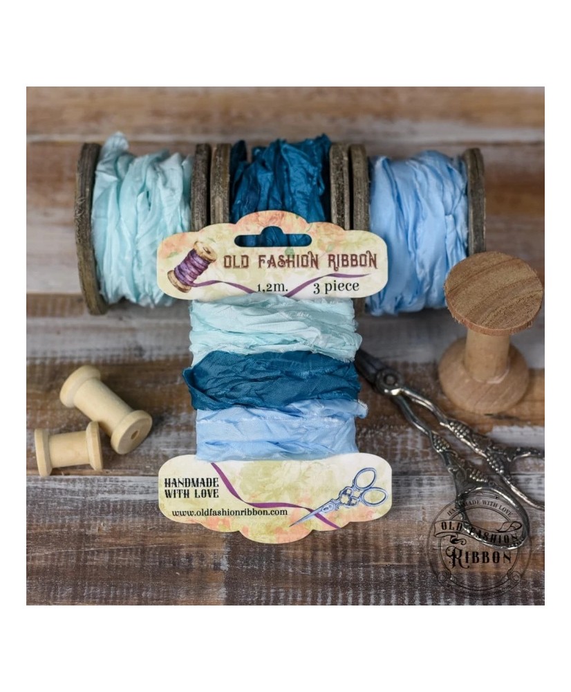 Old fashion ribbons -set of 3 pieces- Light Blues