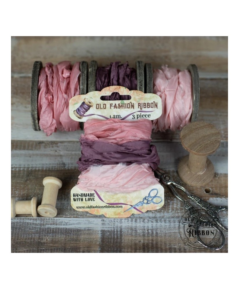 Old fashion ribbons -set of 3 pieces- Old Pinks