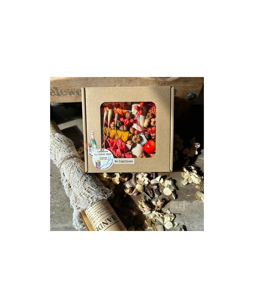 Vintage Orange Crinkle Ribbon Box