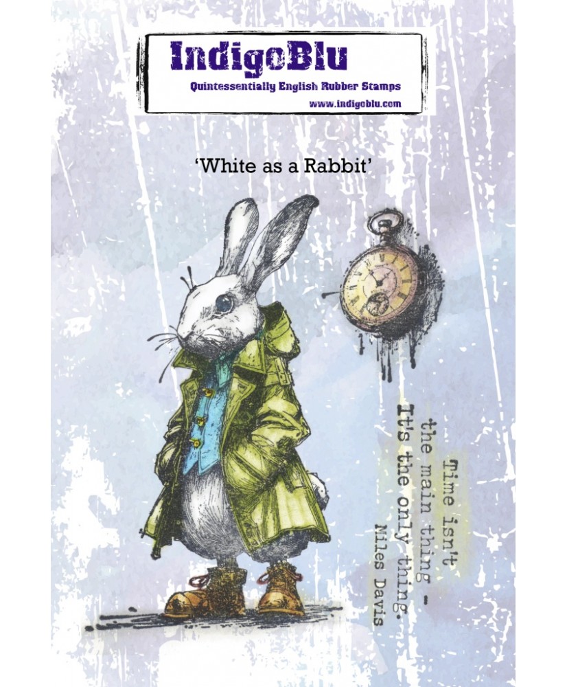White as a Rabbit A6 Red Rubber Stamp (Pre-order)