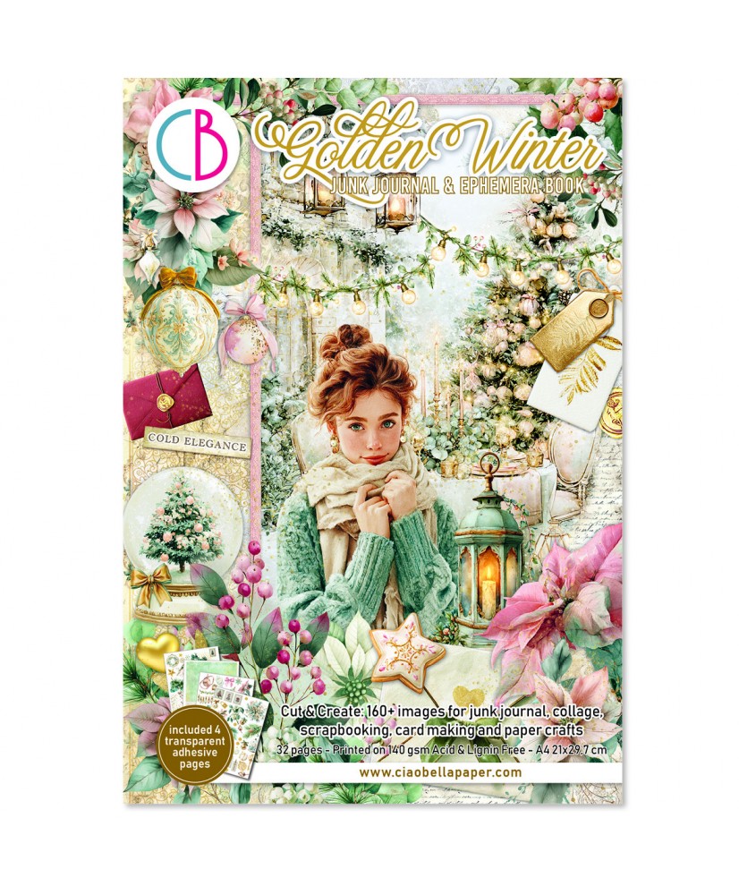 Golden Winter Ephemera Book A4 32/Pkg (Pre-Order)