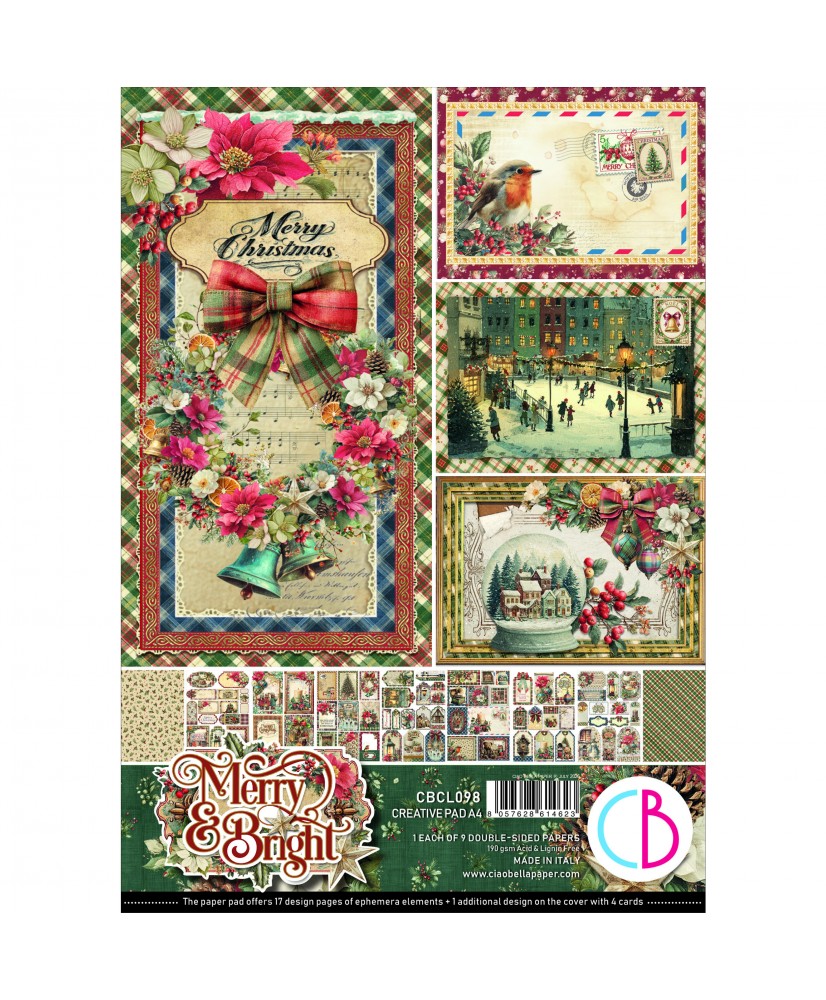 Merry & Bright Creative Pad A4 9/Pkg (Pre-Order)