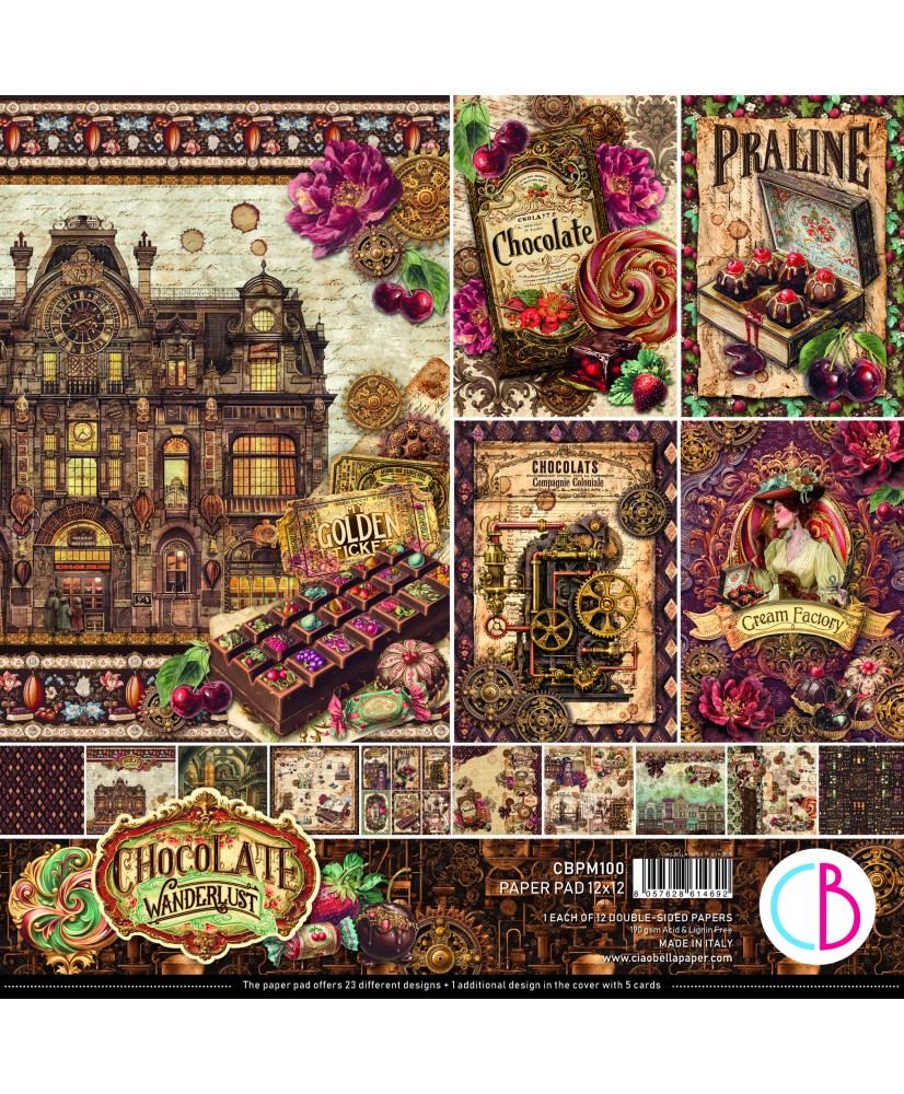 Chocolate Wanderlust  Paper Pad 12x12 12/Pkg (Pre-Order)