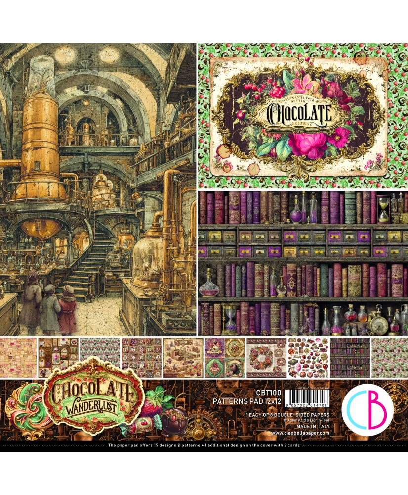 Chocolate Wanderlust Patterns Pad 12x12 8/Pkg (Pre-Order)