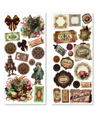Chocolate Wanderlust Art Stickers transparent adhesive sheets 5/Pkg (Pre-Order)