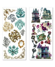 Bohemian burgundy Art Stickers transparent adhesive sheets 5/Pkg (Pre-Order)