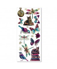 Bohemian burgundy Art Stickers transparent adhesive sheets 5/Pkg (Pre-Order)