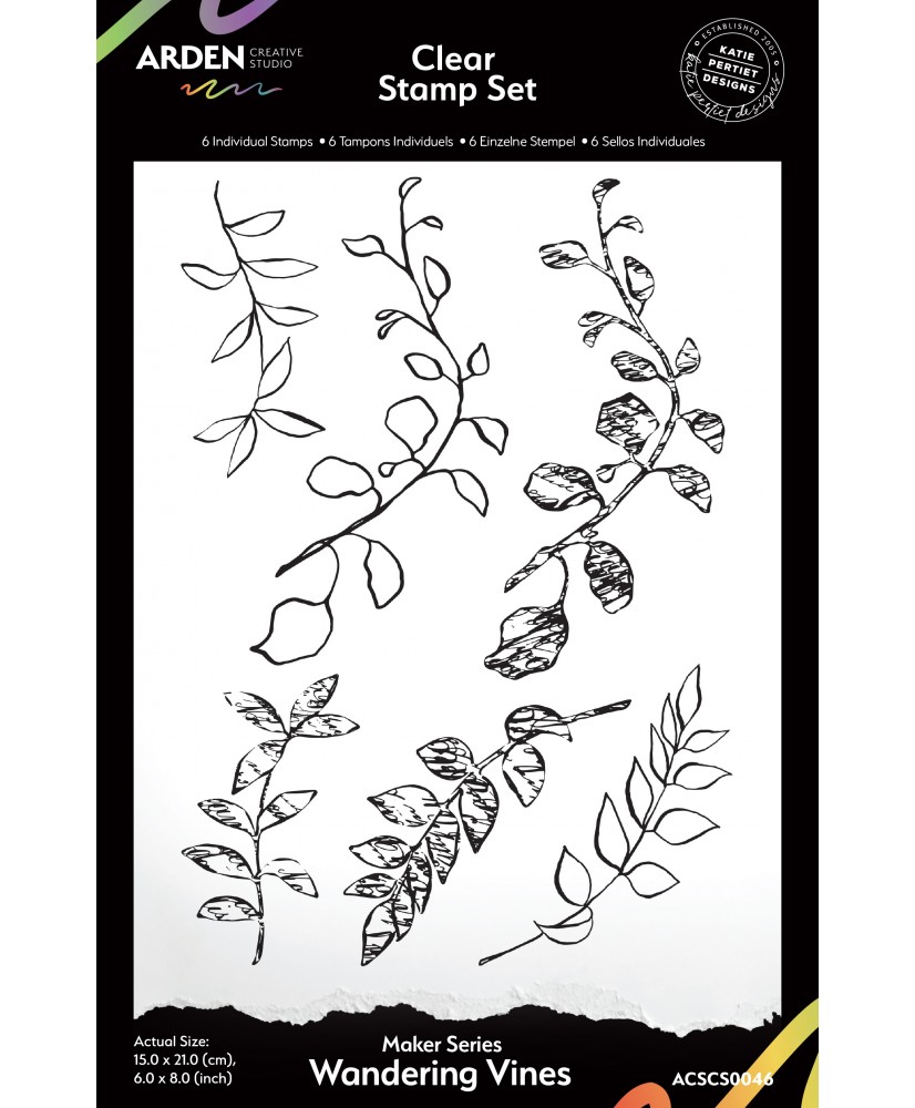 Maker Series Wandering Vines 6in x 8in Clear Stamp Set (Pre-order)