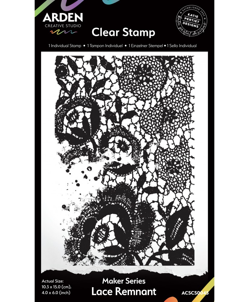 Maker Series Lace Remnant 4in x 6in Background Stamp (Pre-order)