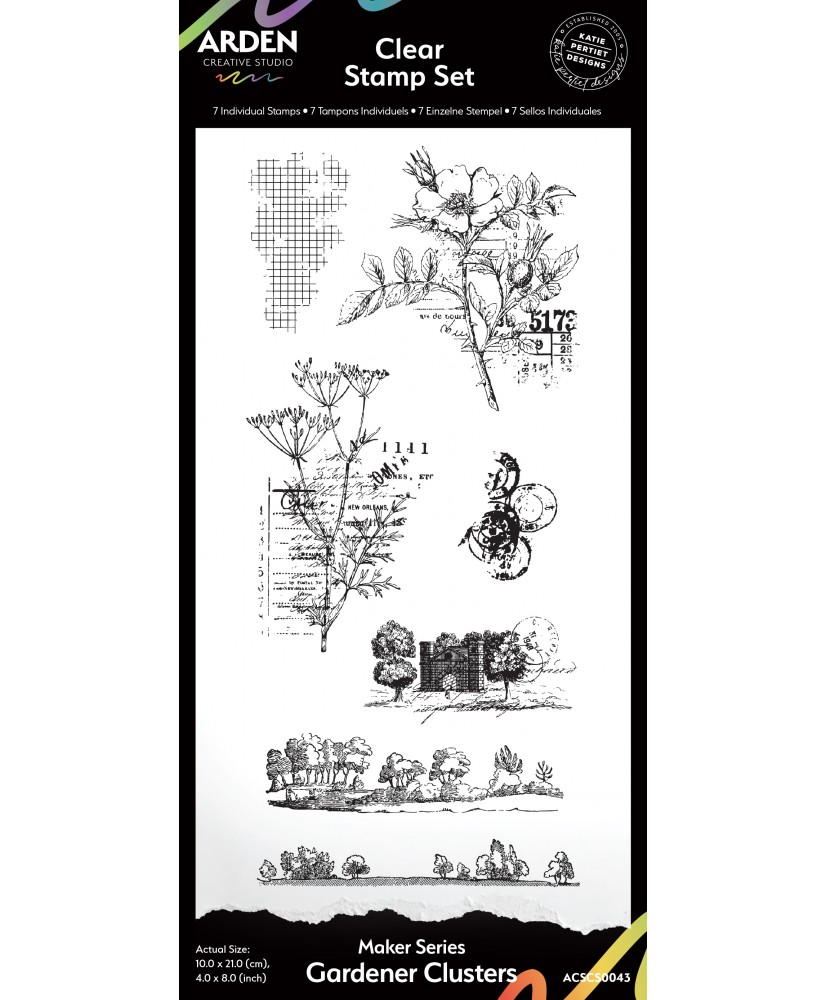 Maker Series Gardener Clusters 4in x 8in Clear Stamp Set (Pre-order)