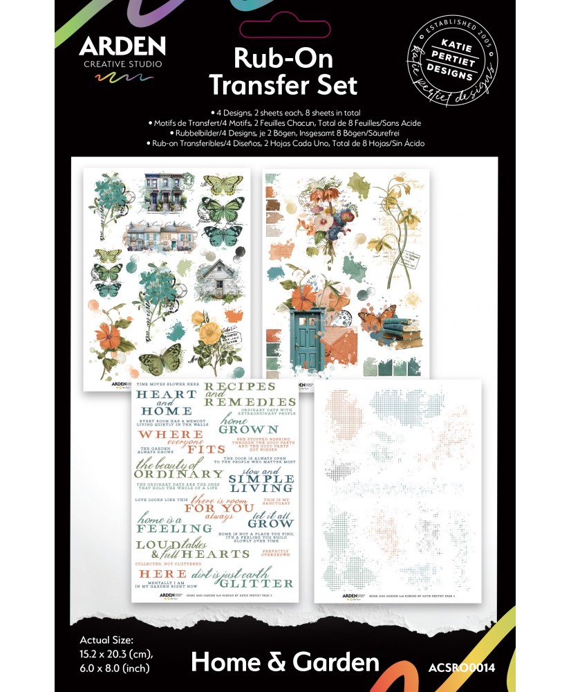 Home & Garden 6in x 8in Rub-On Transfer Set (Pre-order)