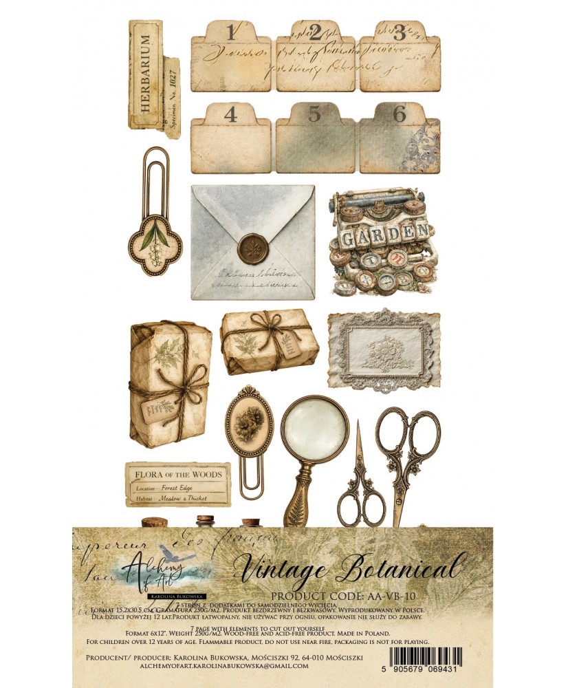 Vintage Botanical - 7 Double-sided paper 6x12(Pre-order)