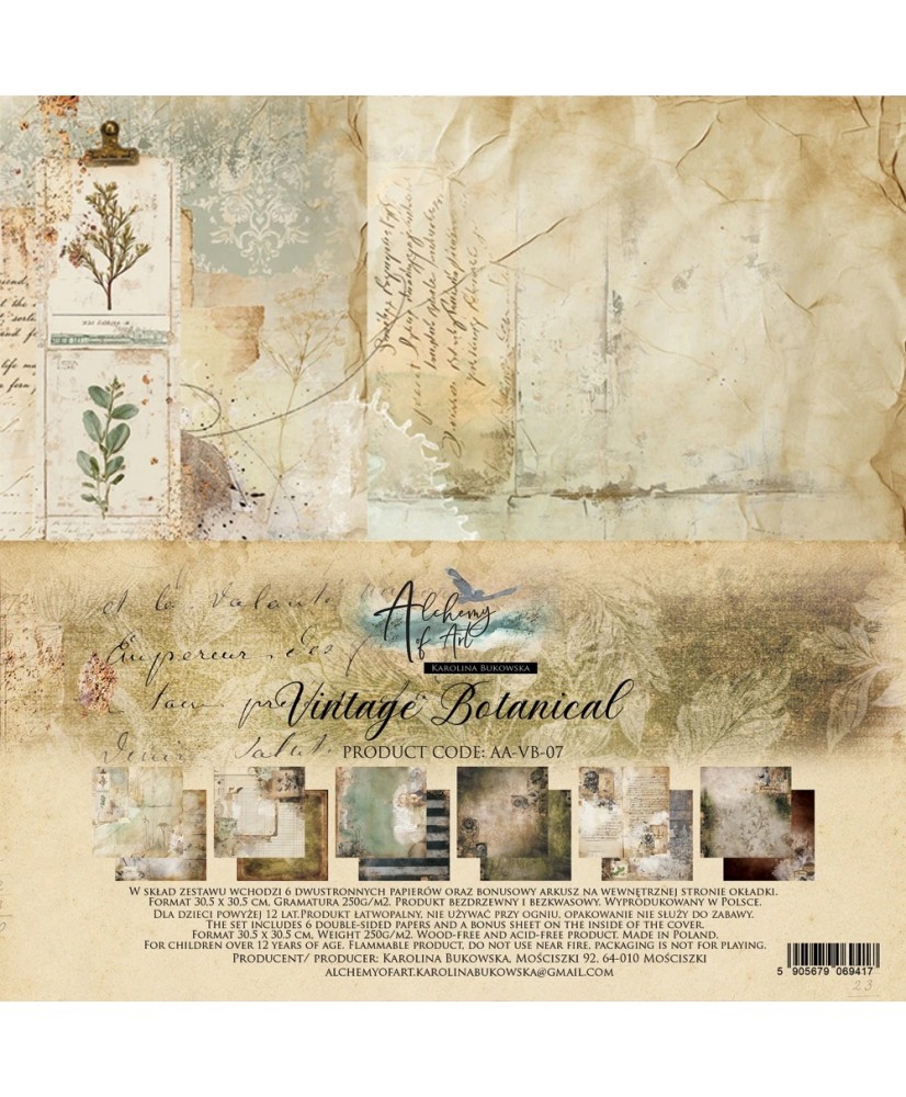 Vintage Botanical - Paper collection set 12x12(Pre-order)